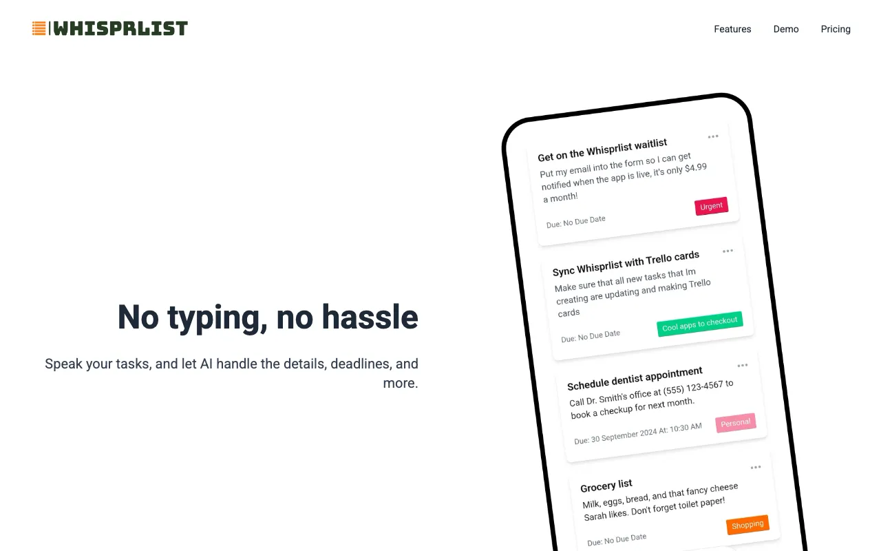 Whisprlist — preview screenshot