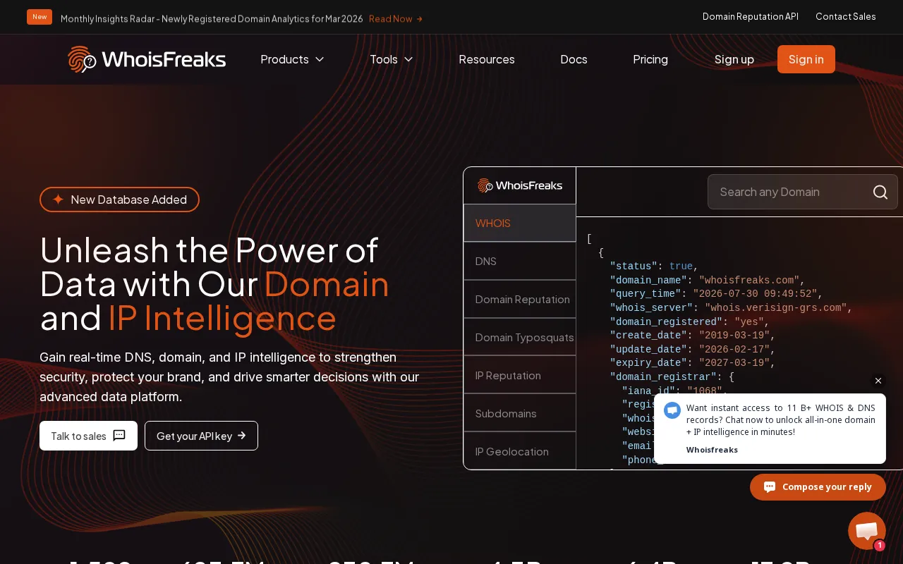 Whoisfreaks — preview screenshot
