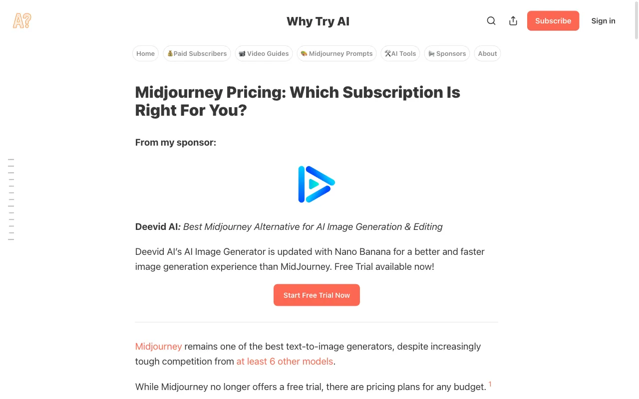 Why Try AI — pricing page