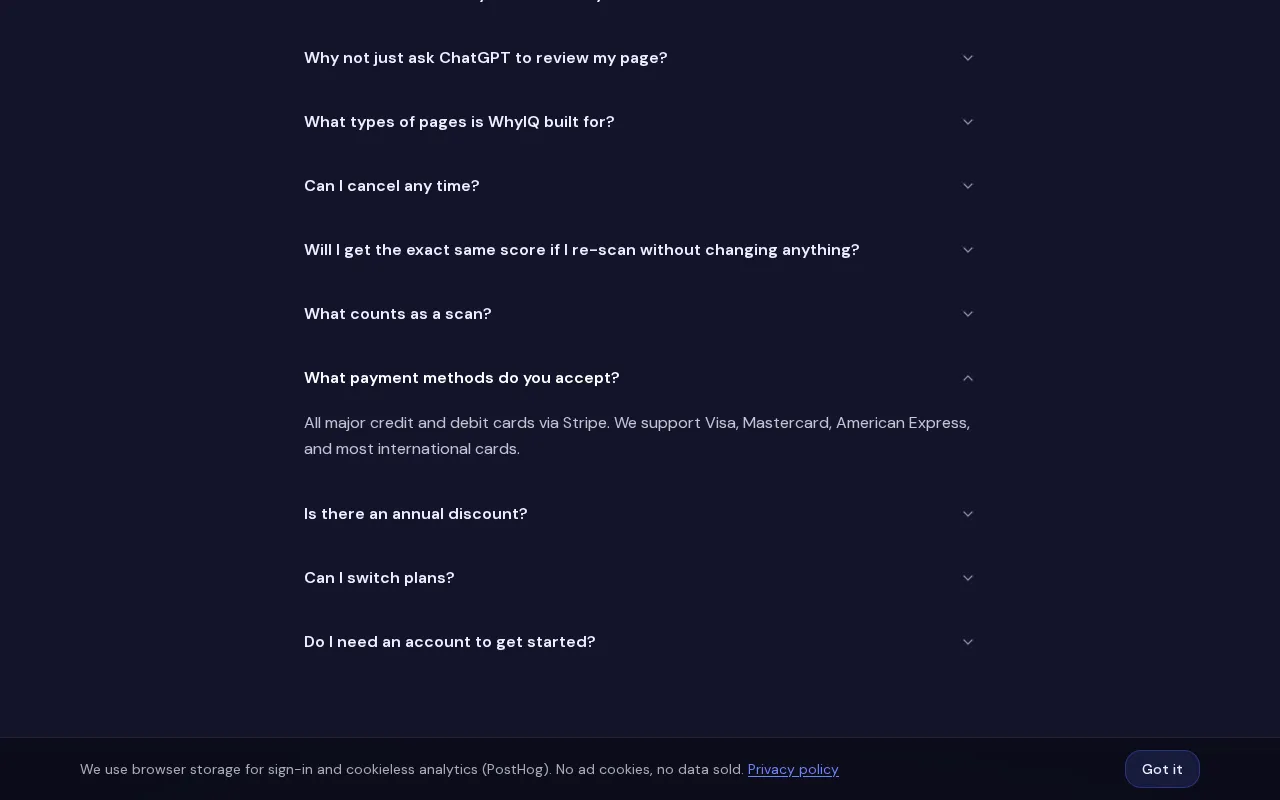 WhyIQ — pricing page