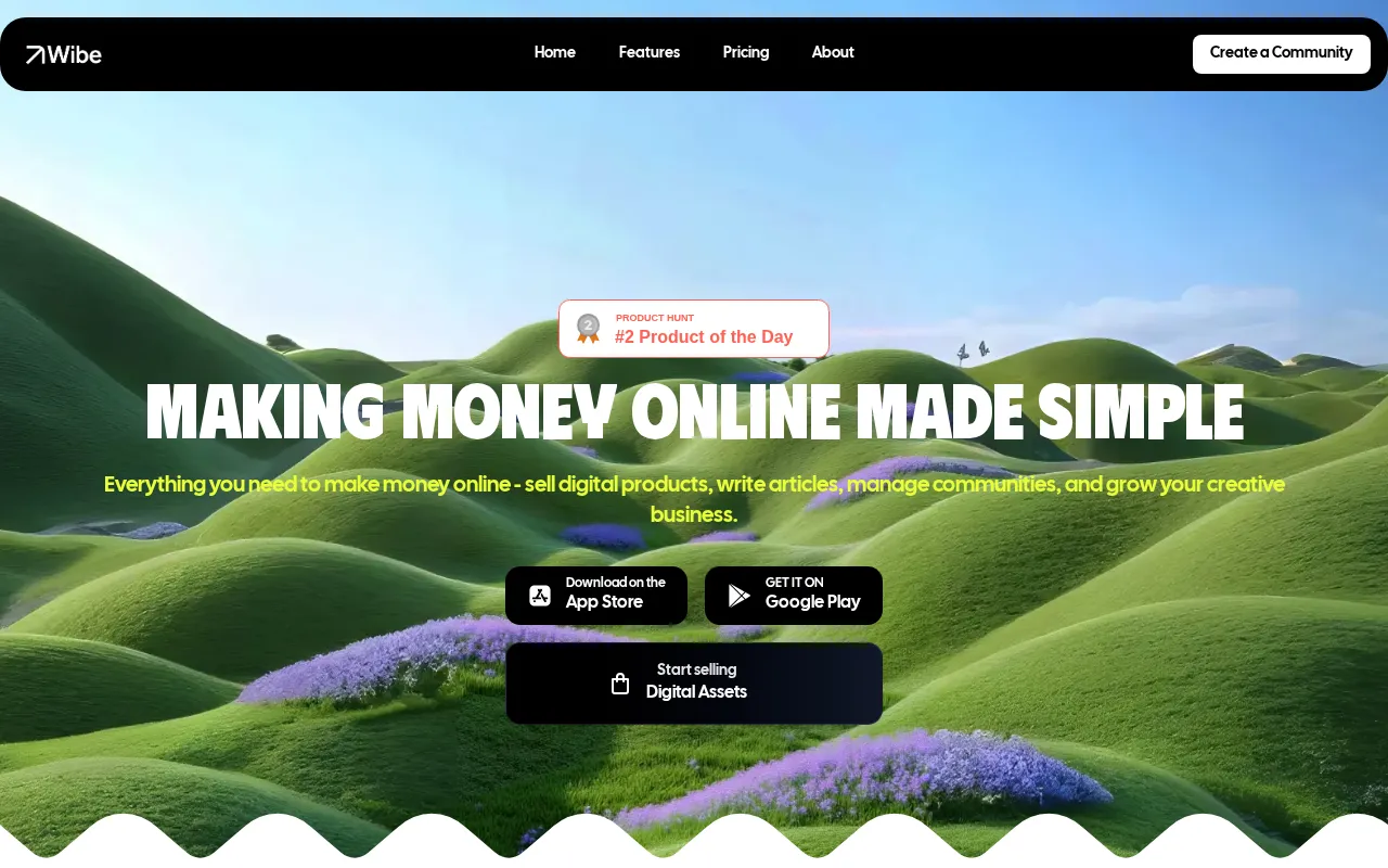 Wibe for creators — preview screenshot