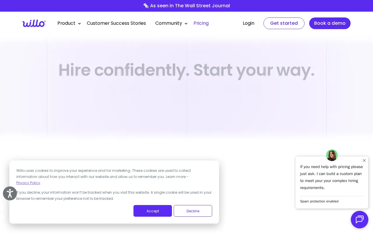Willo — pricing page