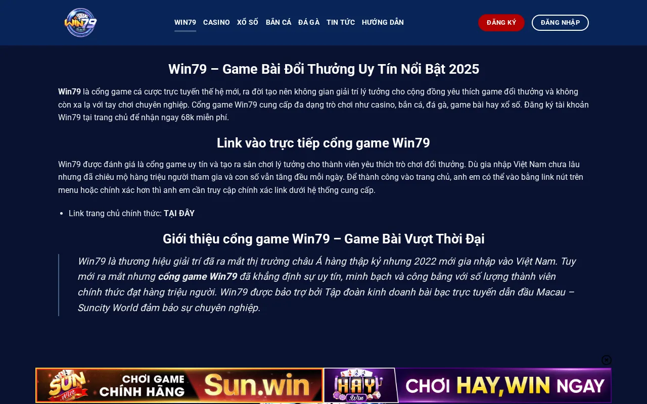 Win79 — pricing page