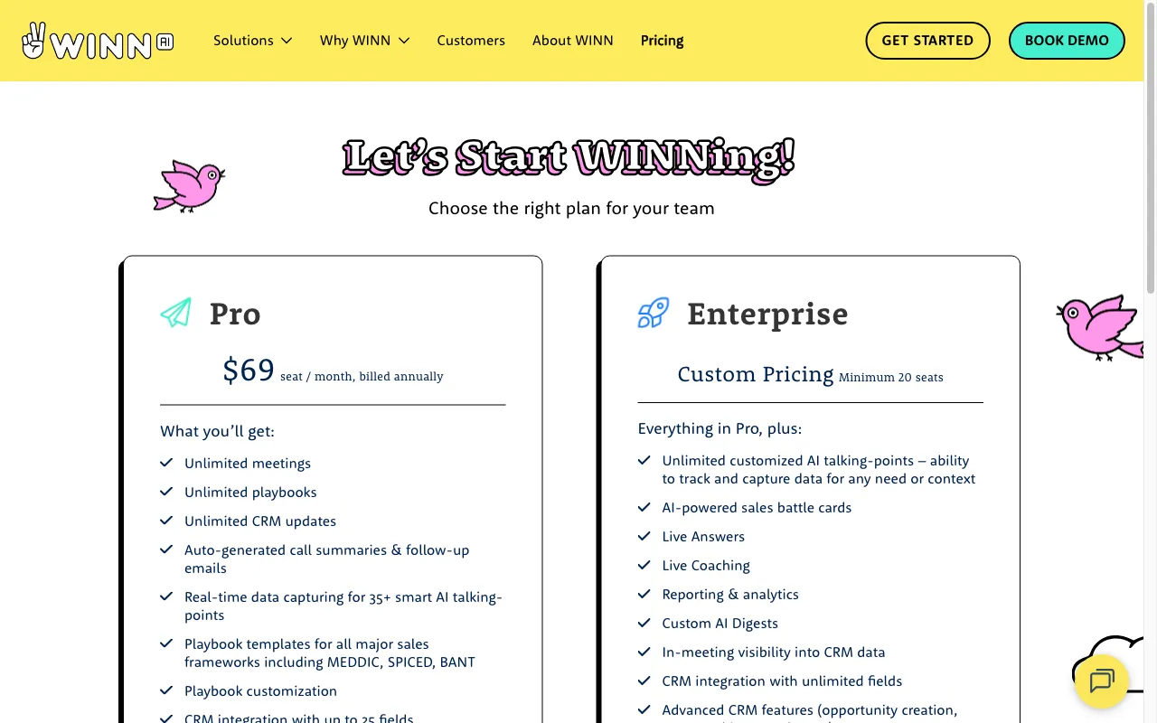 Winn — pricing page