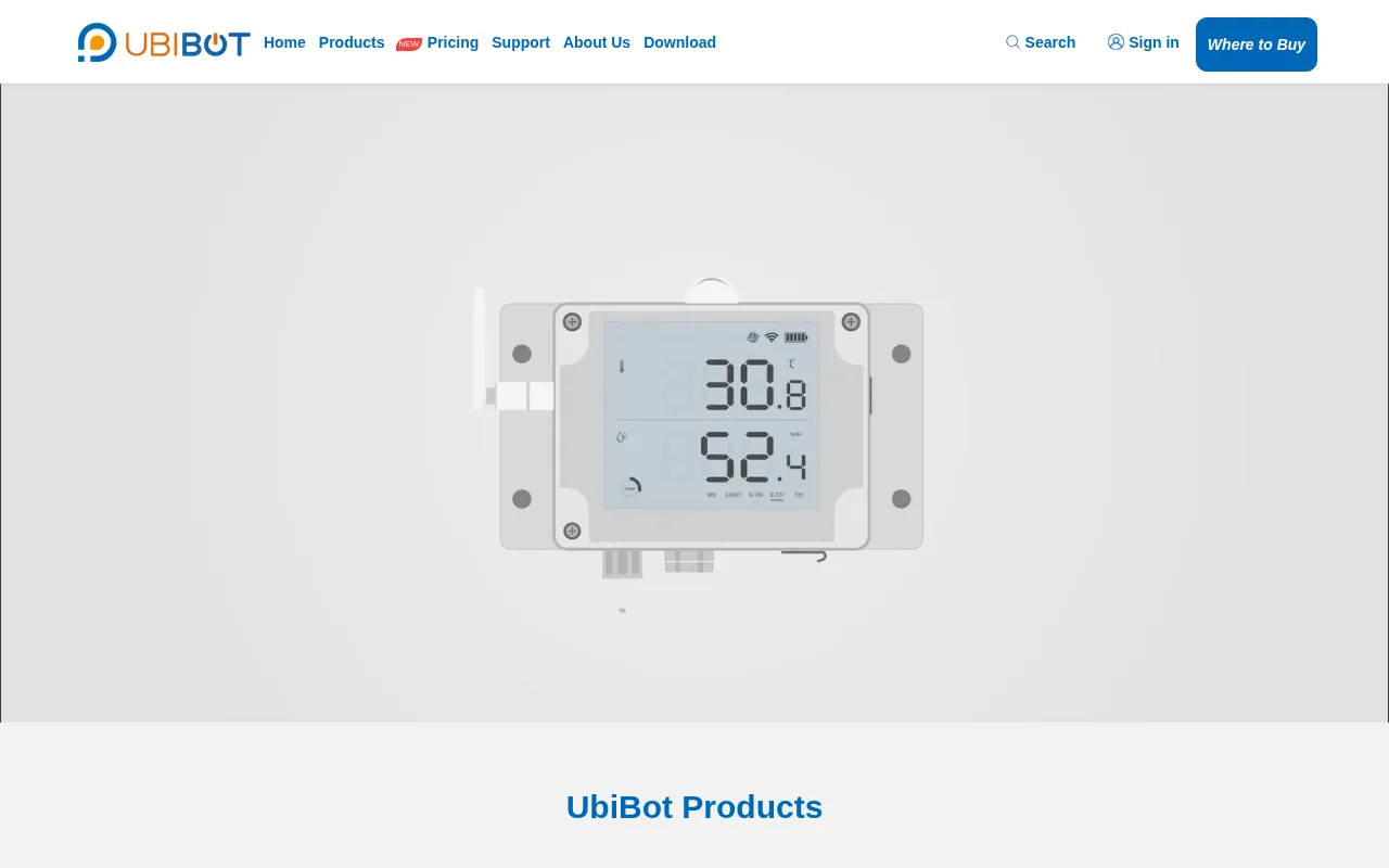 Wireless Temperature Monitoring System | IoT Sensors | UbiBot — preview screenshot