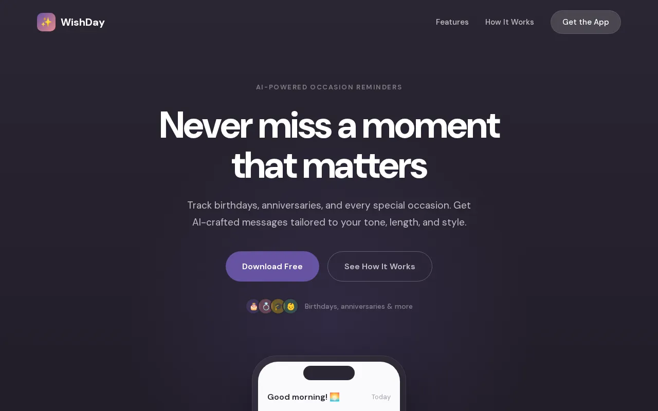 WishDay — preview screenshot