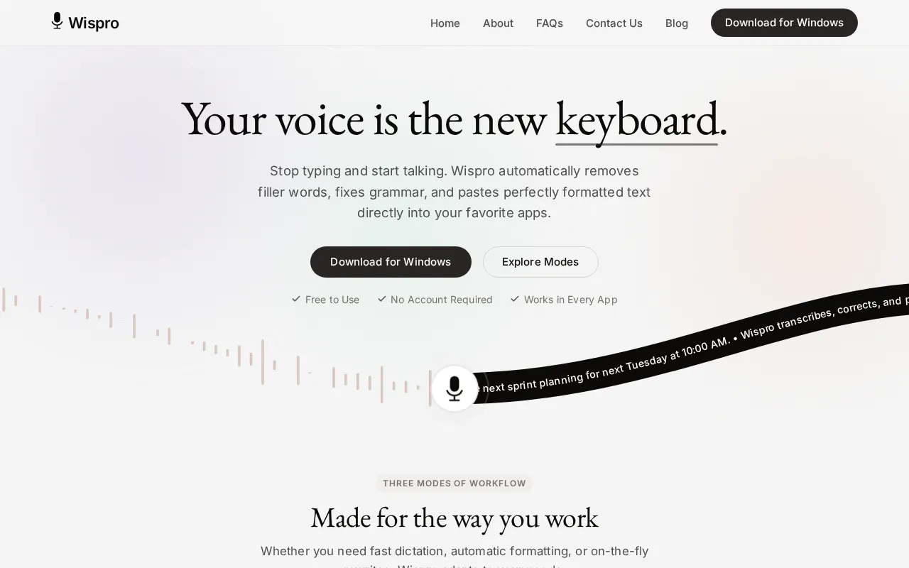 Wispro — preview screenshot