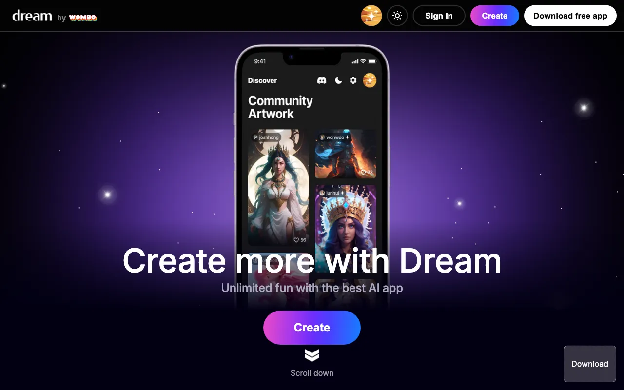 Dream by WOMBO — preview screenshot