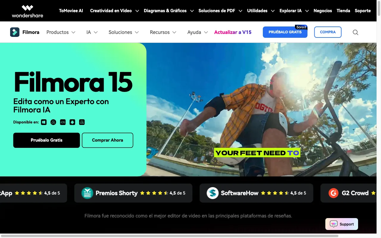 Wondershare Filmora ES — preview screenshot