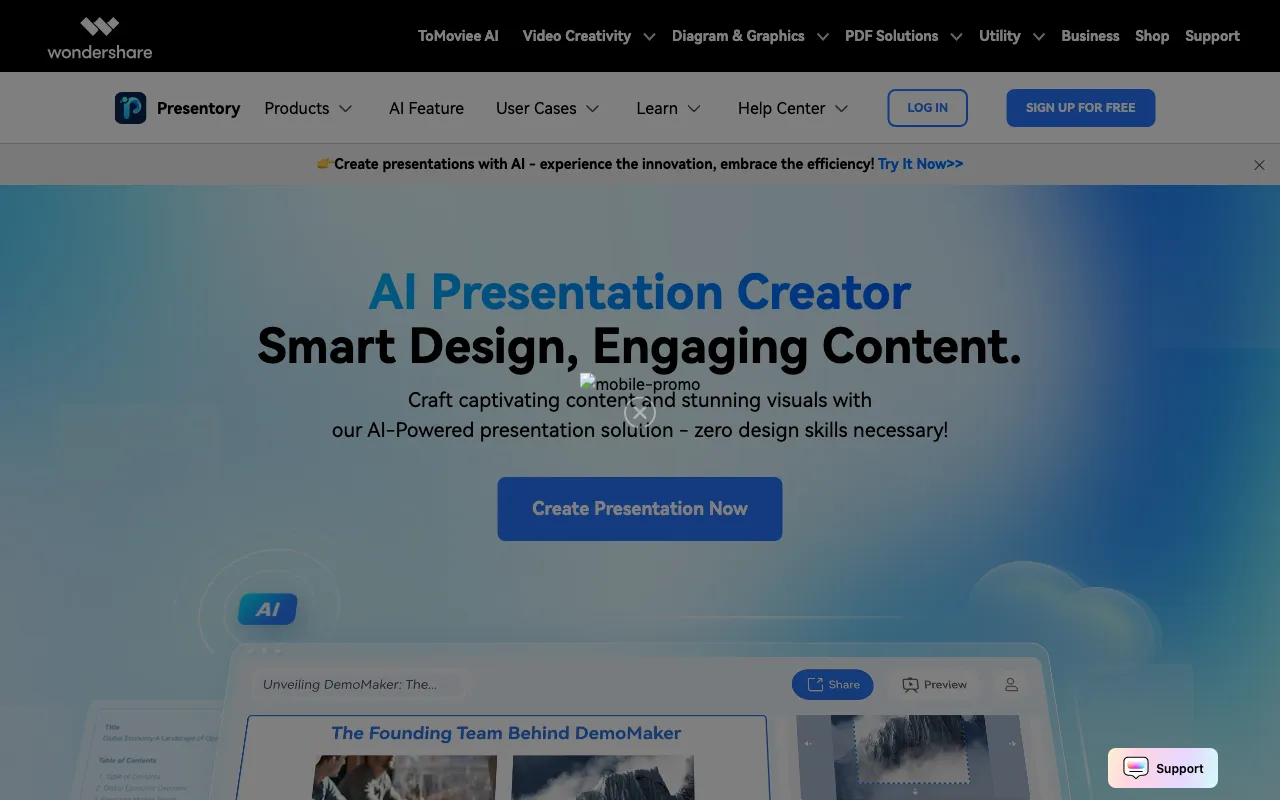 Wondershare Presentory — preview screenshot