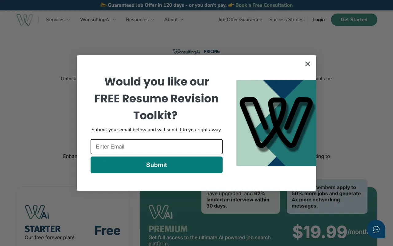 Wonsulting AI — pricing page