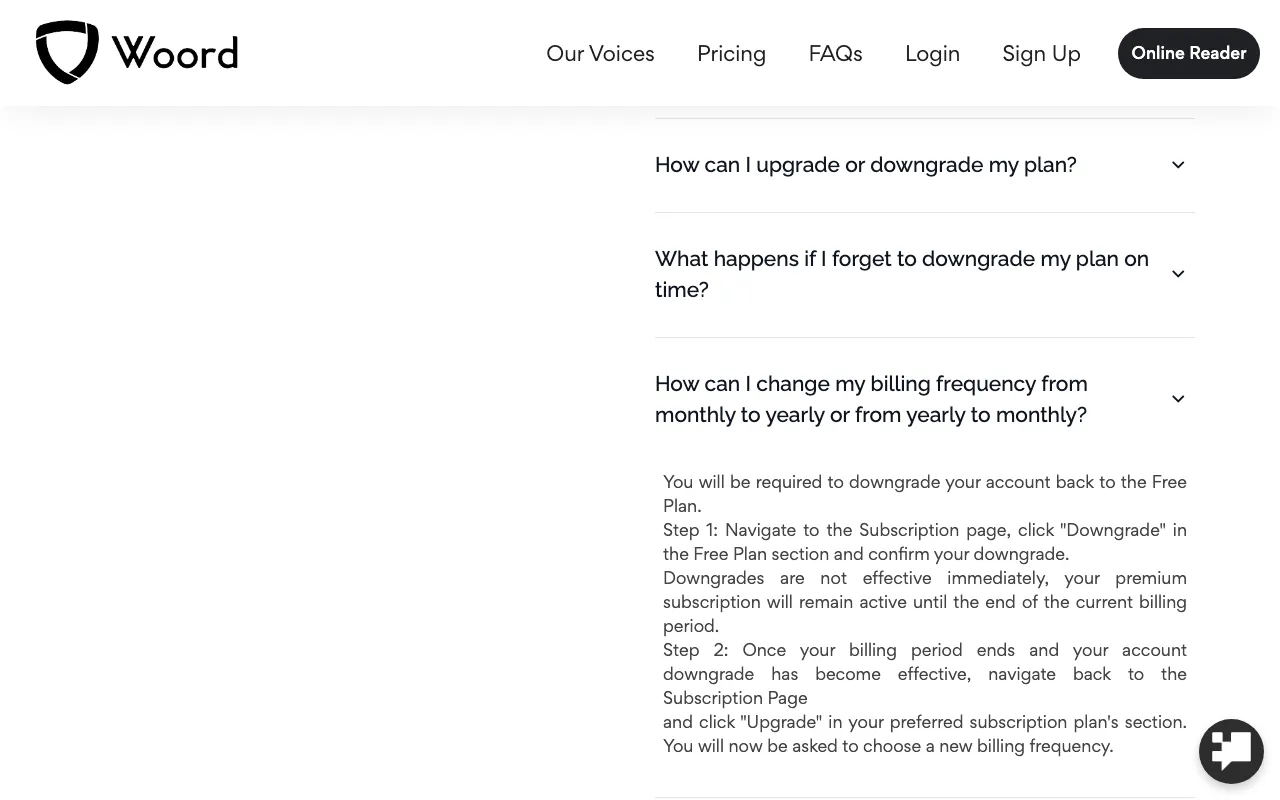 Woord — pricing page