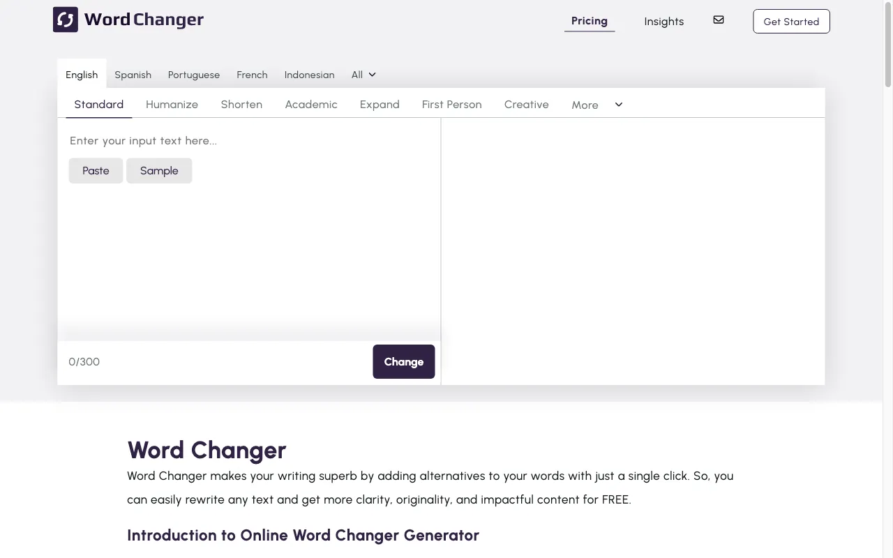Word Changer — preview screenshot