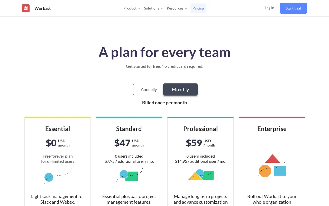 Workast — pricing page