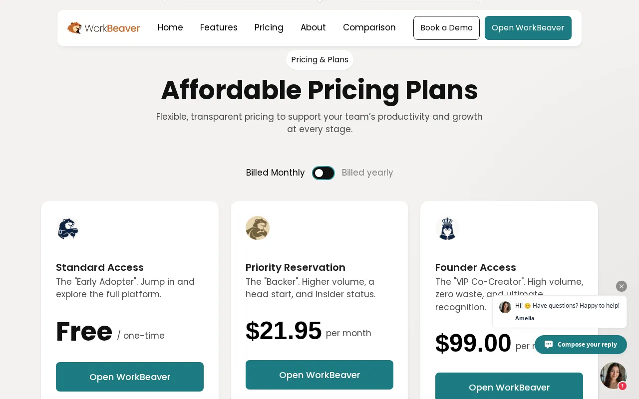 workbeaver.com — pricing page