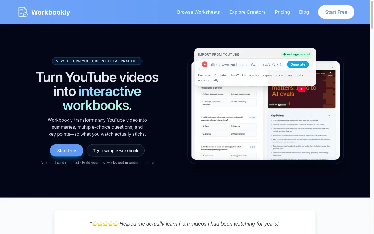 Workbookly — preview screenshot