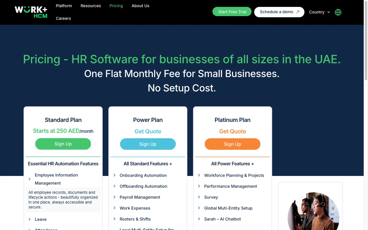 WorkPlus HCM — pricing page