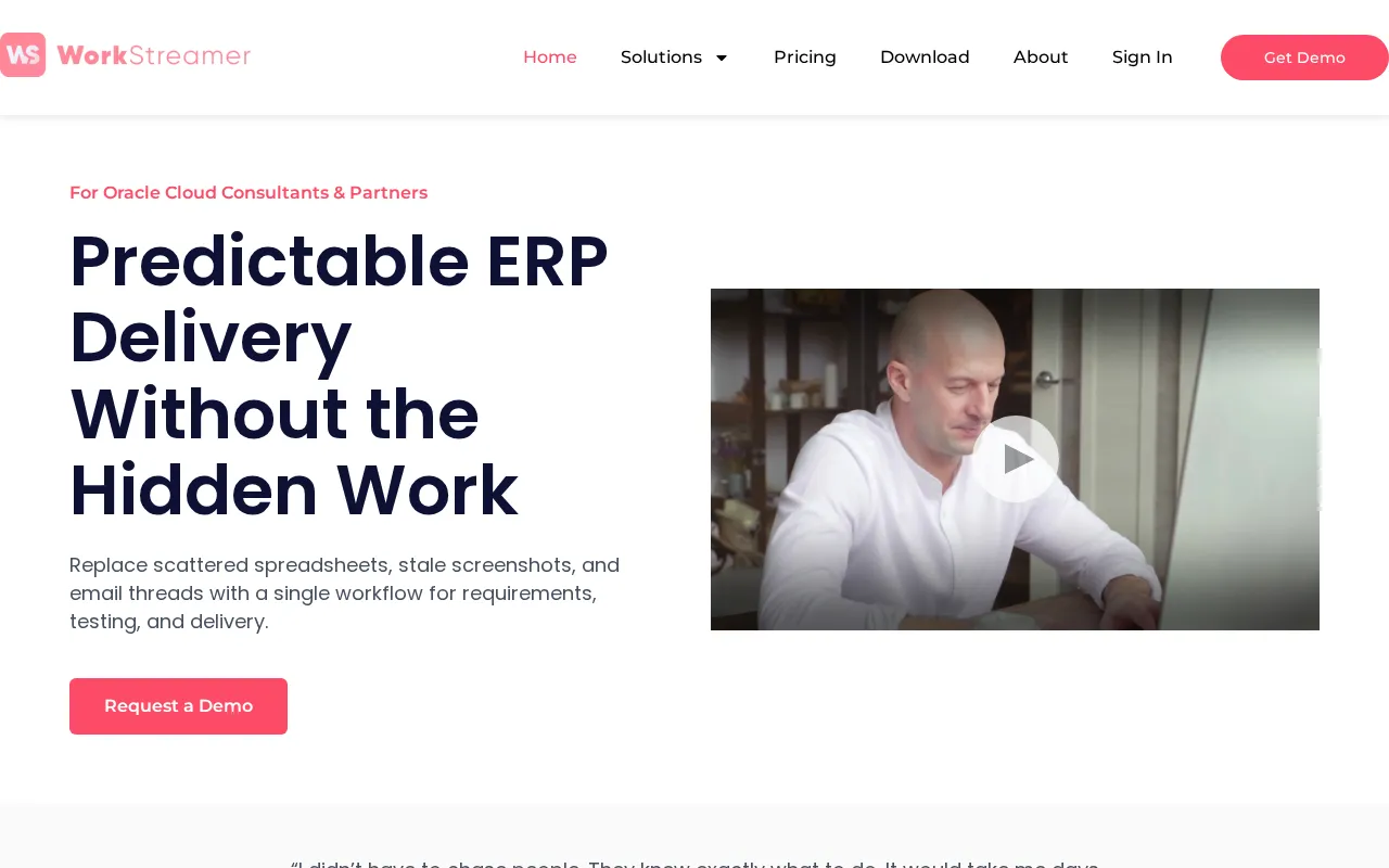 WorkStreamer — preview screenshot