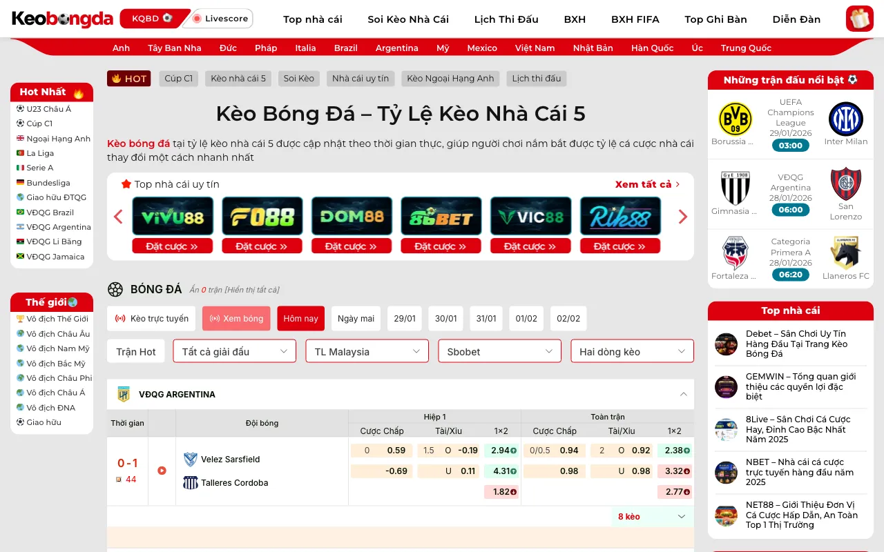 Kèo Bóng Đá — preview screenshot