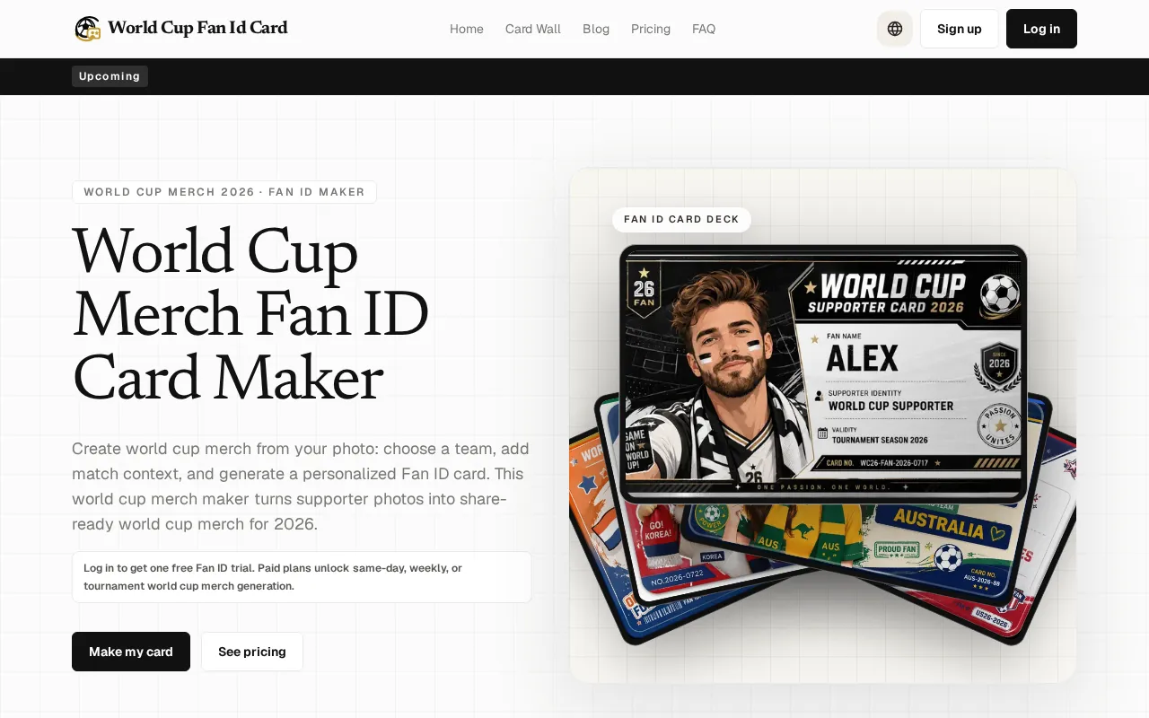 World Cup Merch Fan Id Card — preview screenshot