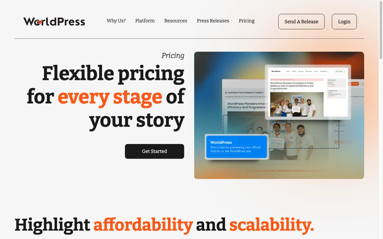 WorldPress — pricing page