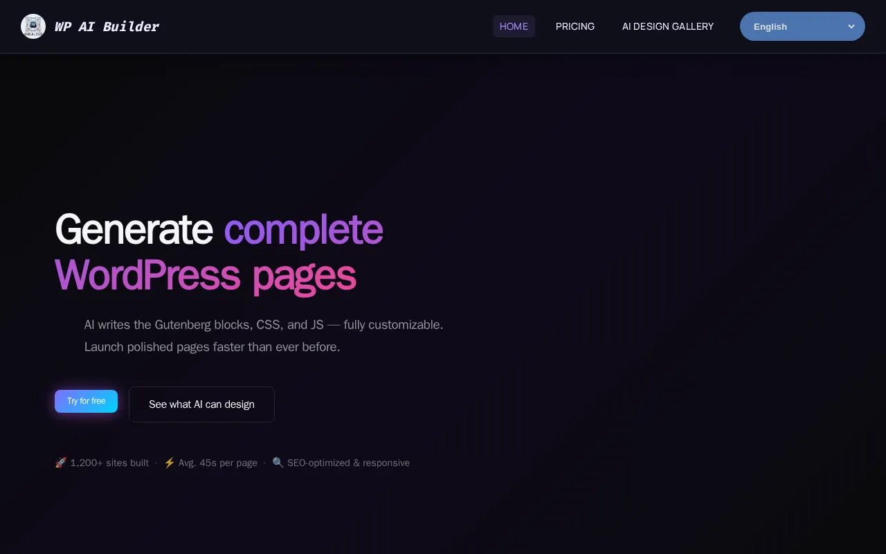 WP AI Builder — preview screenshot