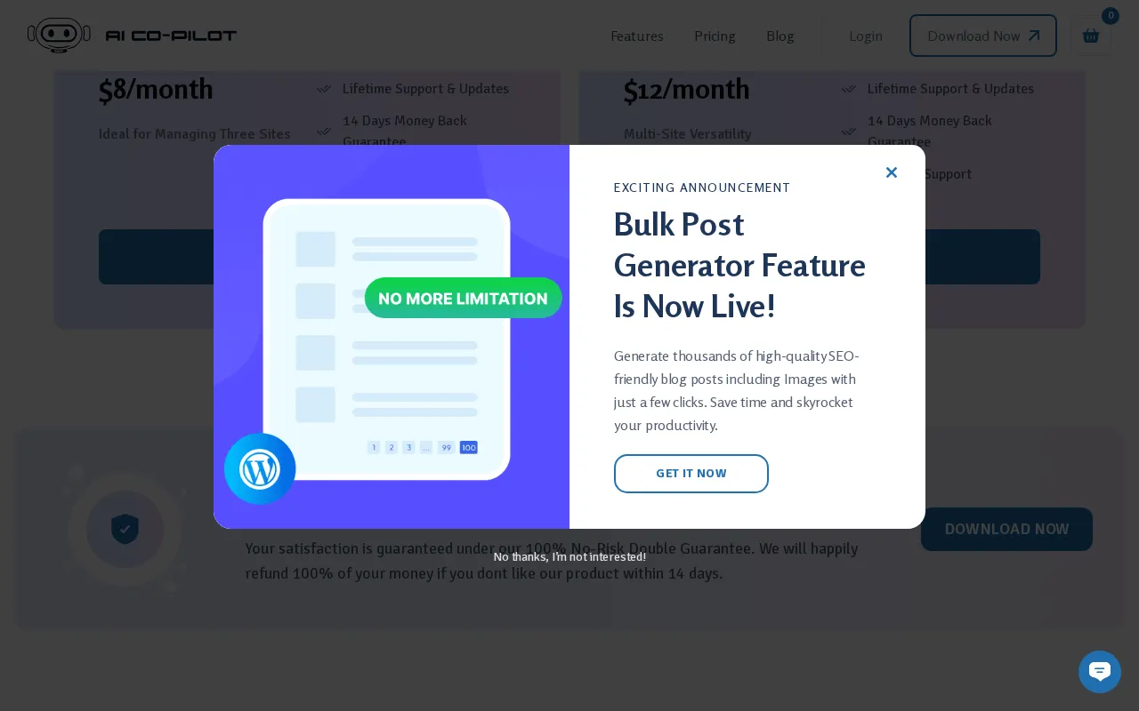 WP AI CoPilot — pricing page