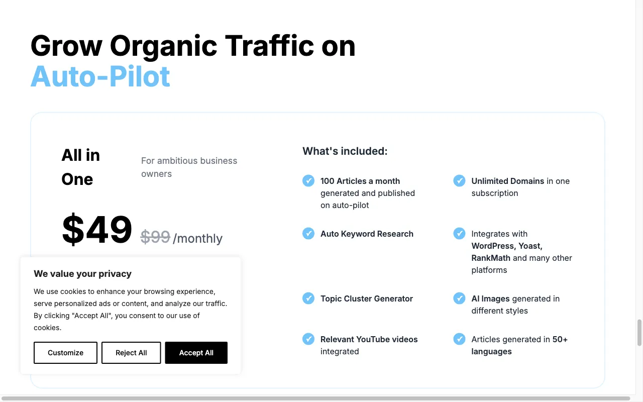 WPAutoBlog.com — pricing page