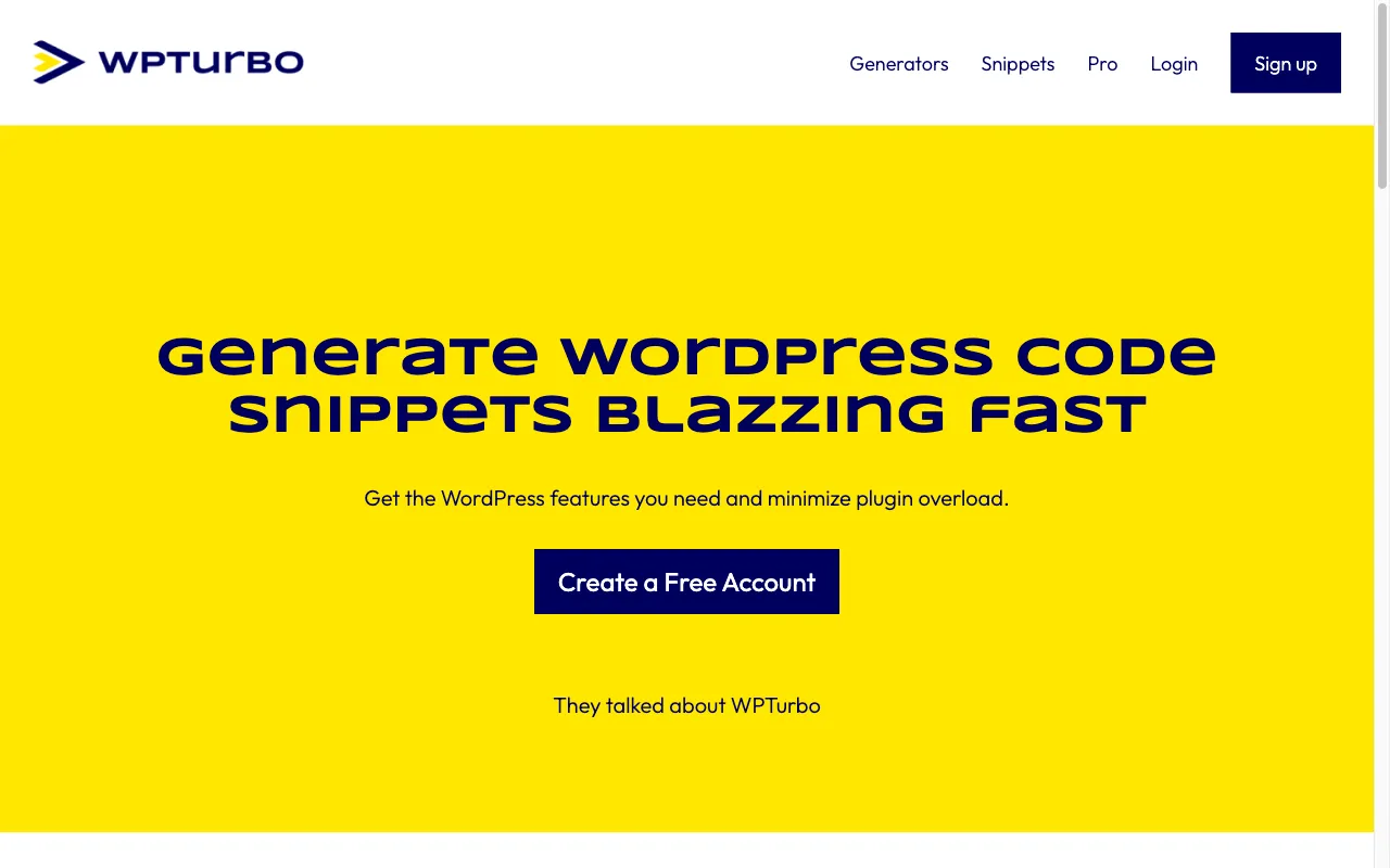 WPTurbo — preview screenshot