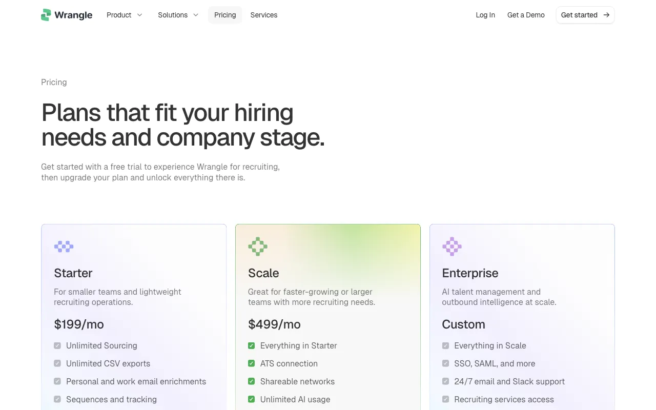 Wrangle Jobs — pricing page