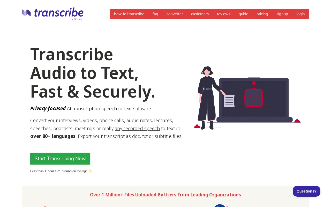 Transcribe by Wreally — preview screenshot