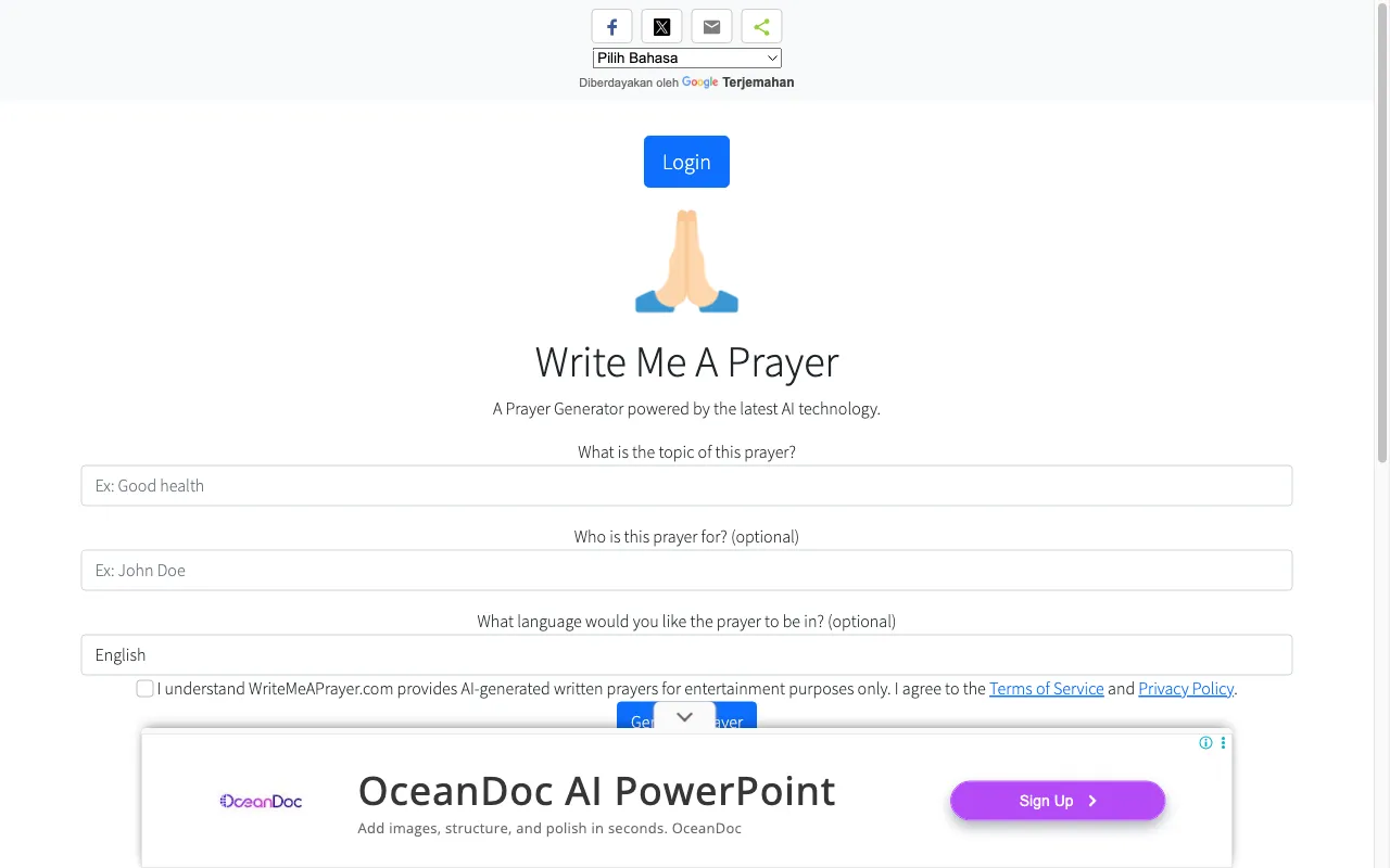 Write Me A Prayer — preview screenshot