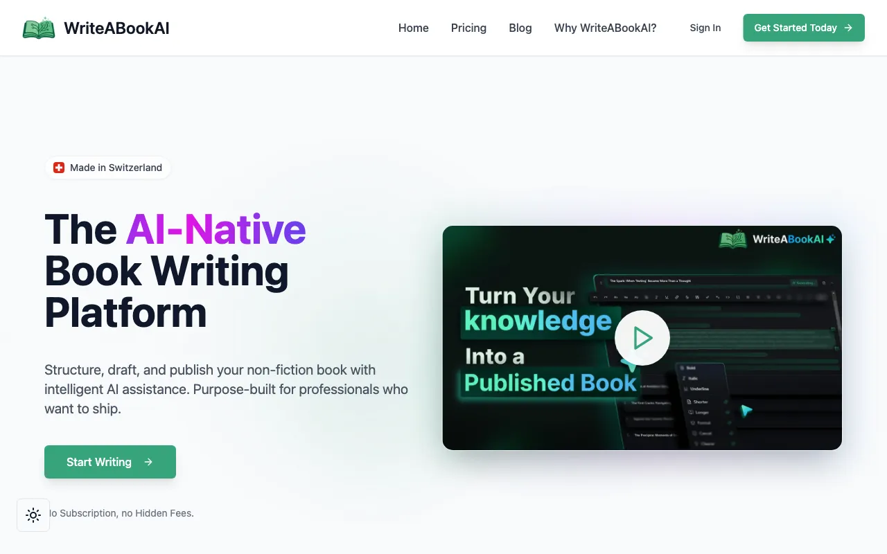 WriteABookAI — preview screenshot