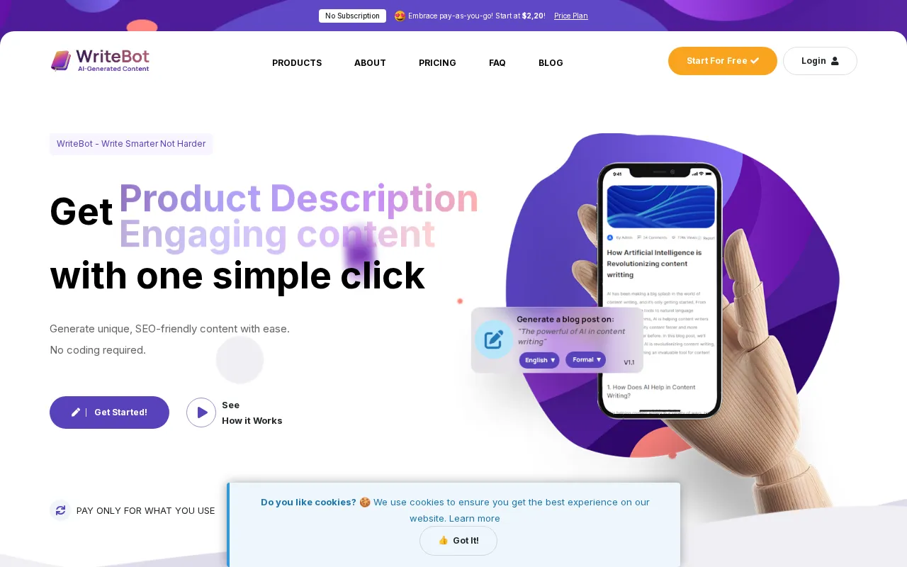 Writebot.io — preview screenshot