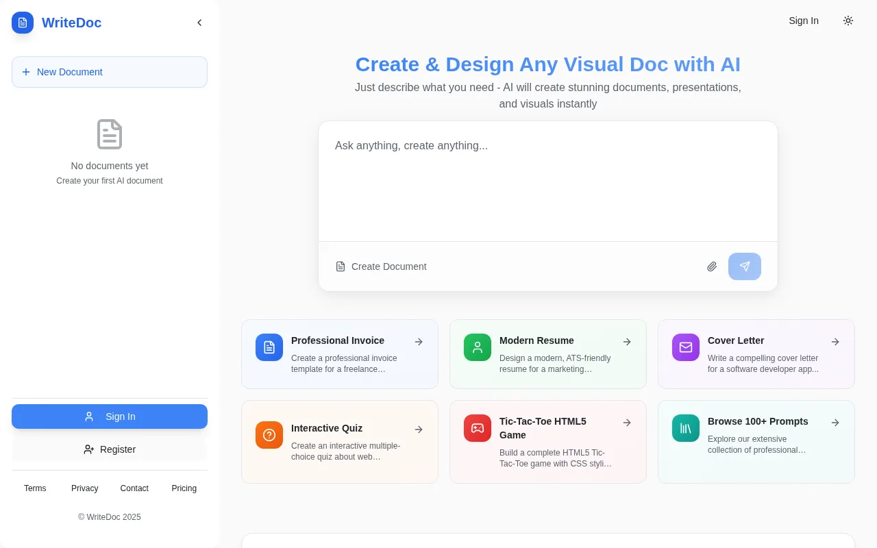 WriteDoc.ai — preview screenshot
