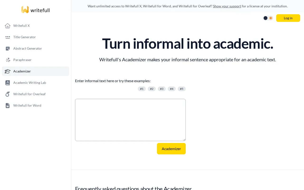 Writefull Academizer — preview screenshot