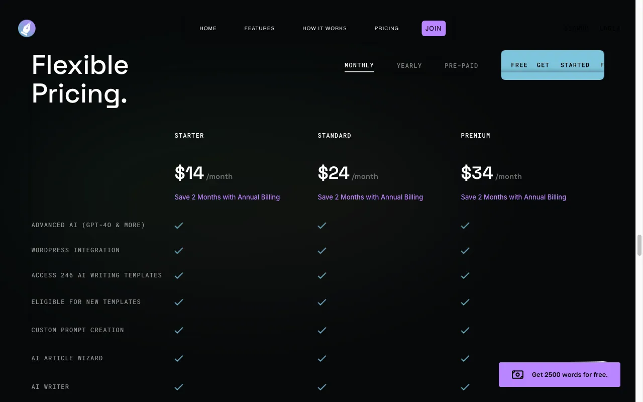 Writei — pricing page