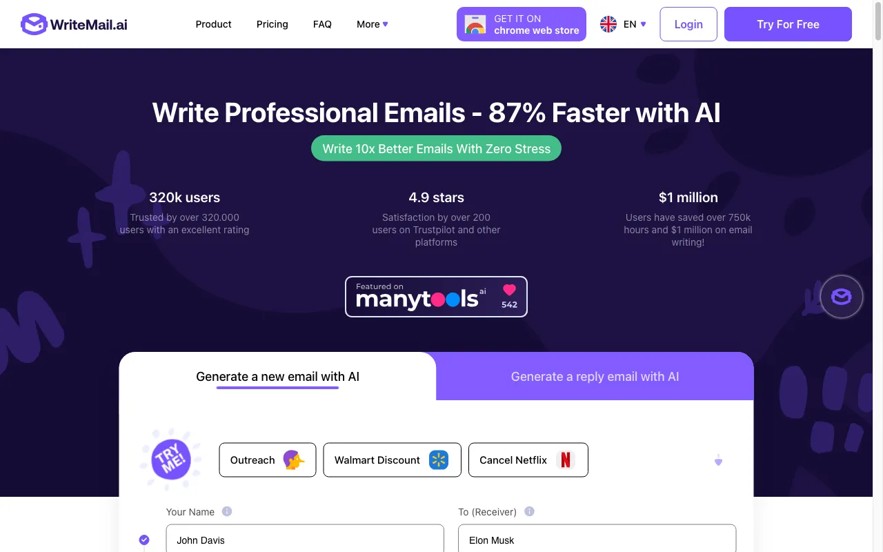 WriteMail.ai — preview screenshot
