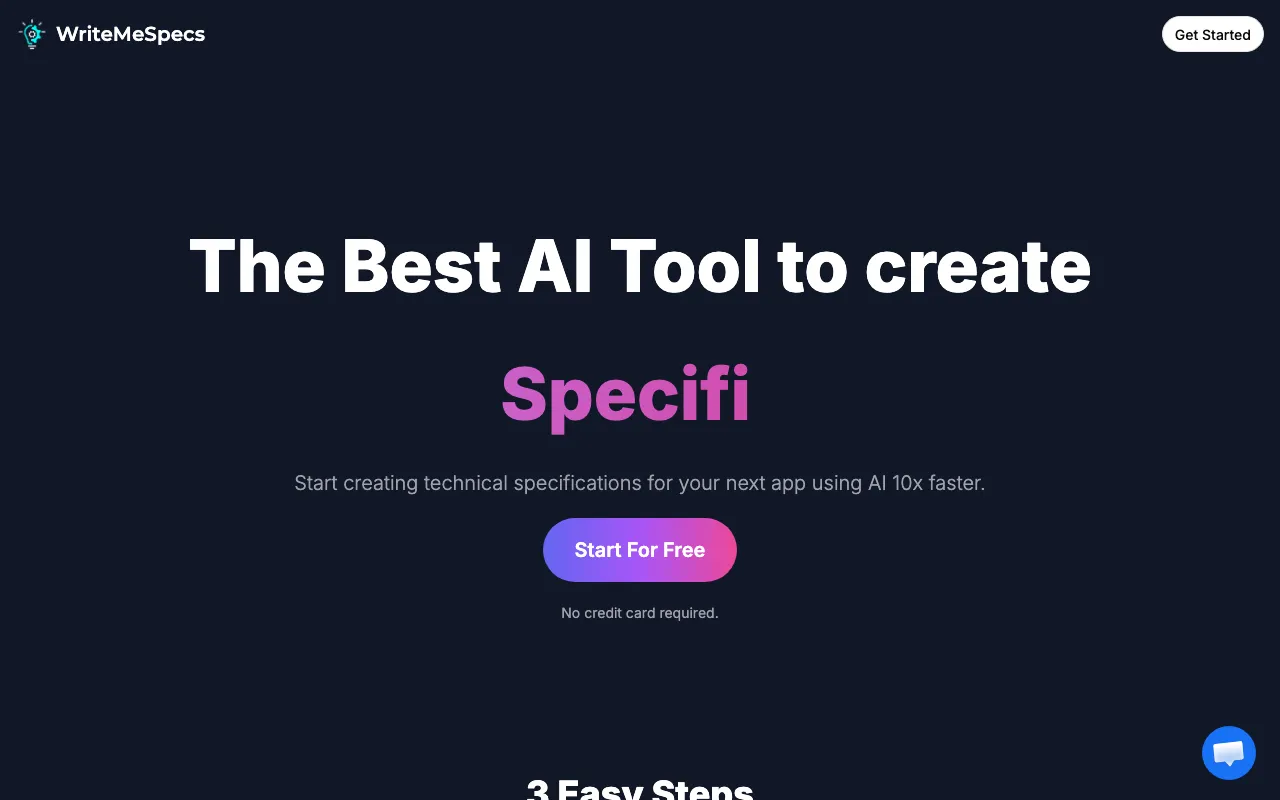 WriteMeSpecs.com — preview screenshot