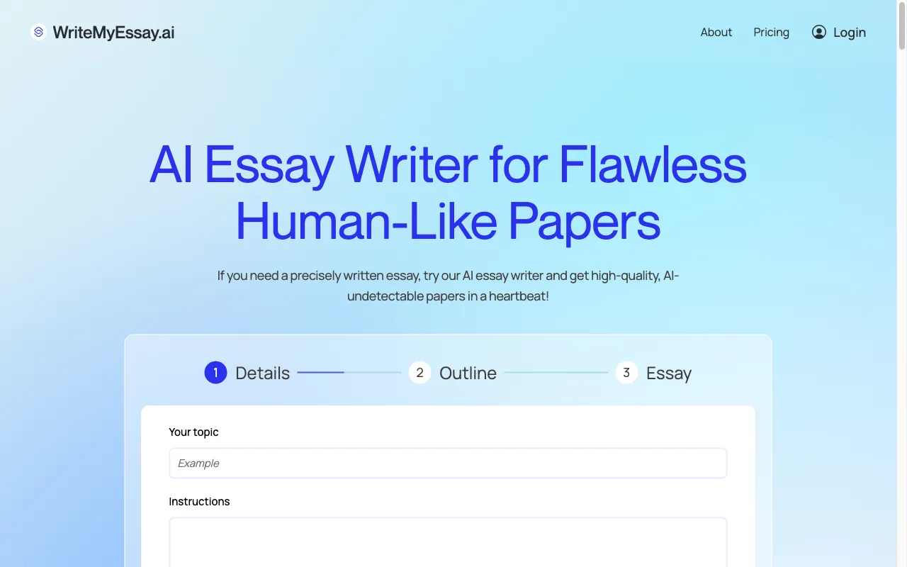 WriteMyEssay.ai — preview screenshot