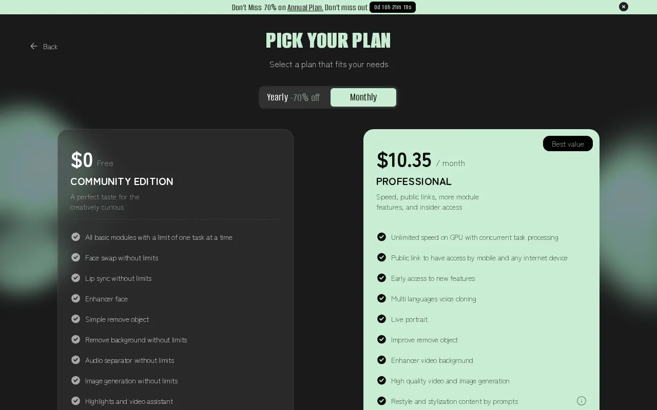 Wunjo — pricing page