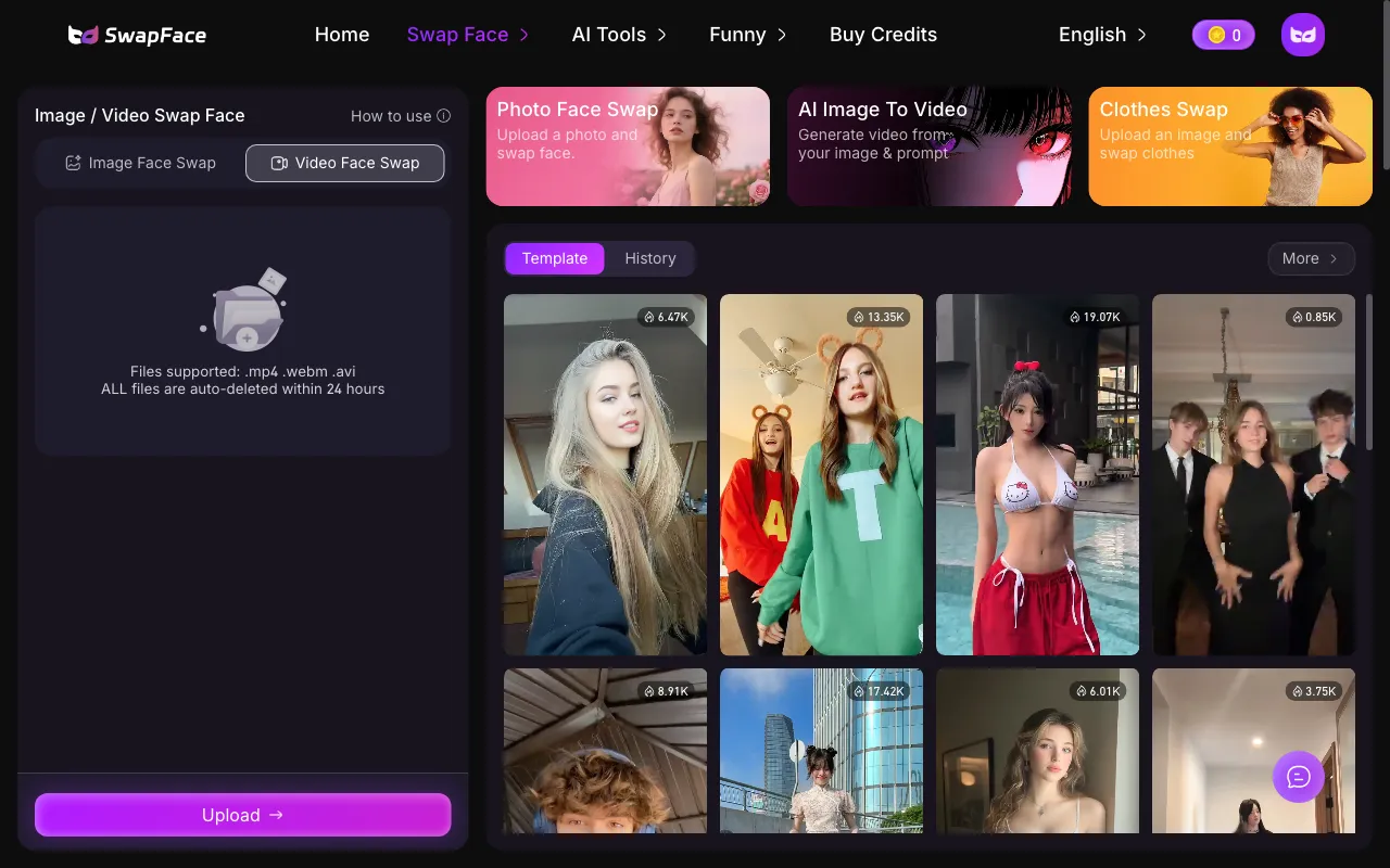 www.swapfaces.ai — preview screenshot