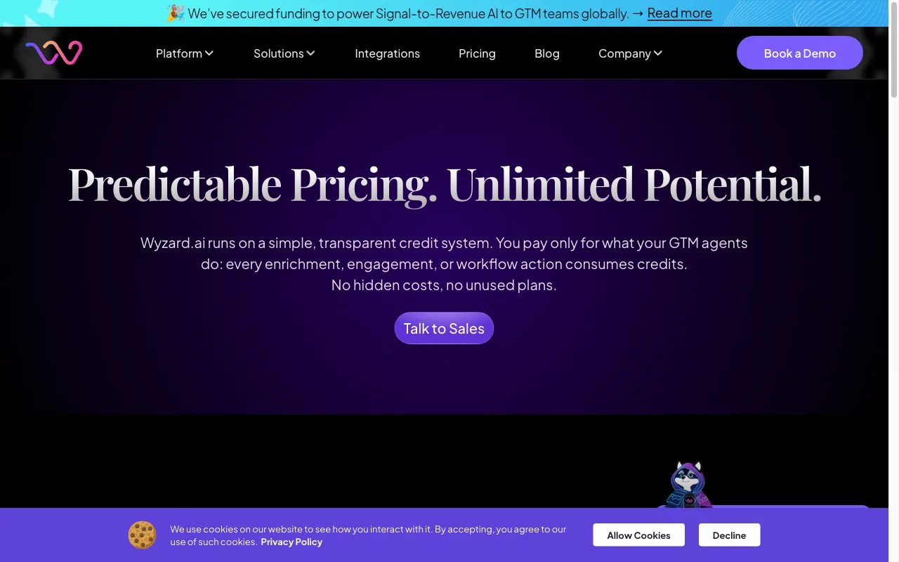 Wyzard.ai — pricing page