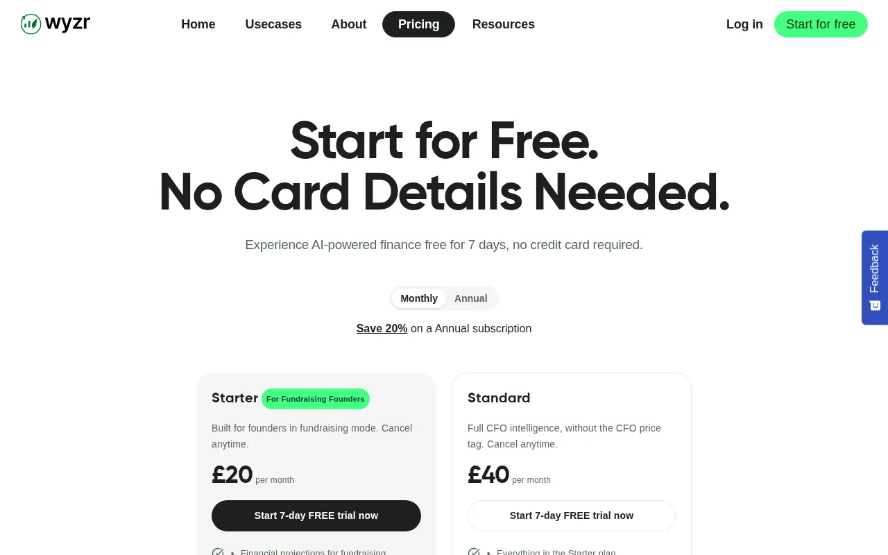 Wyzr — pricing page