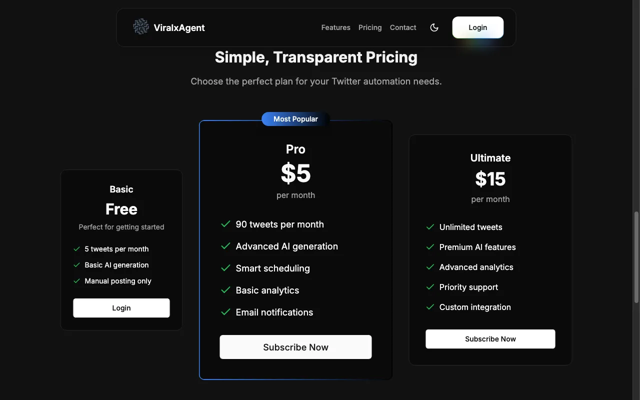 tweet.xundan.in — pricing page