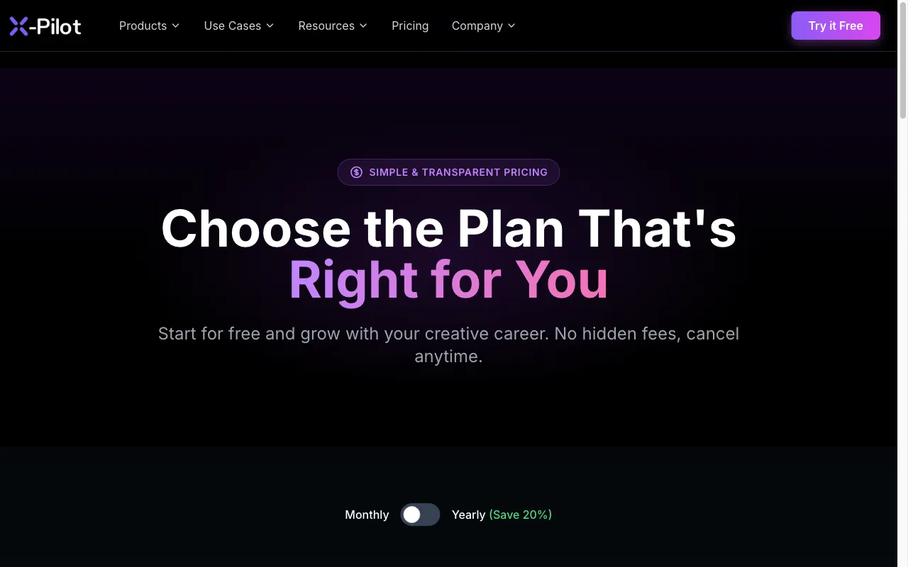 X-Pilot — pricing page