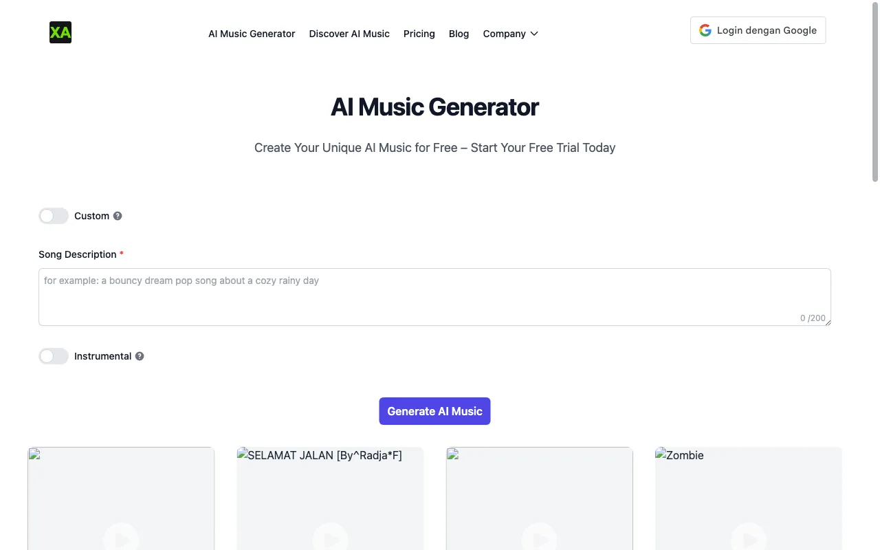 XA AI Music — preview screenshot