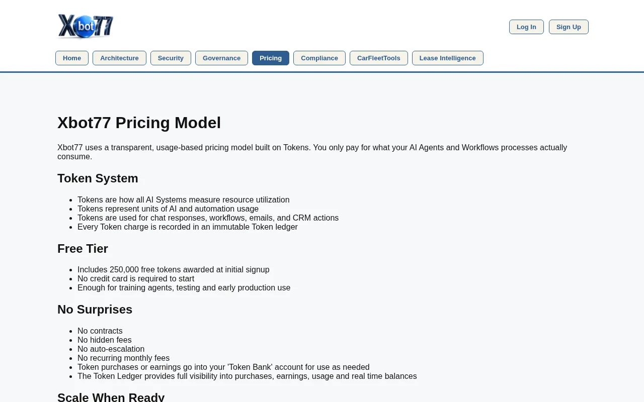 Xbot77.com — pricing page