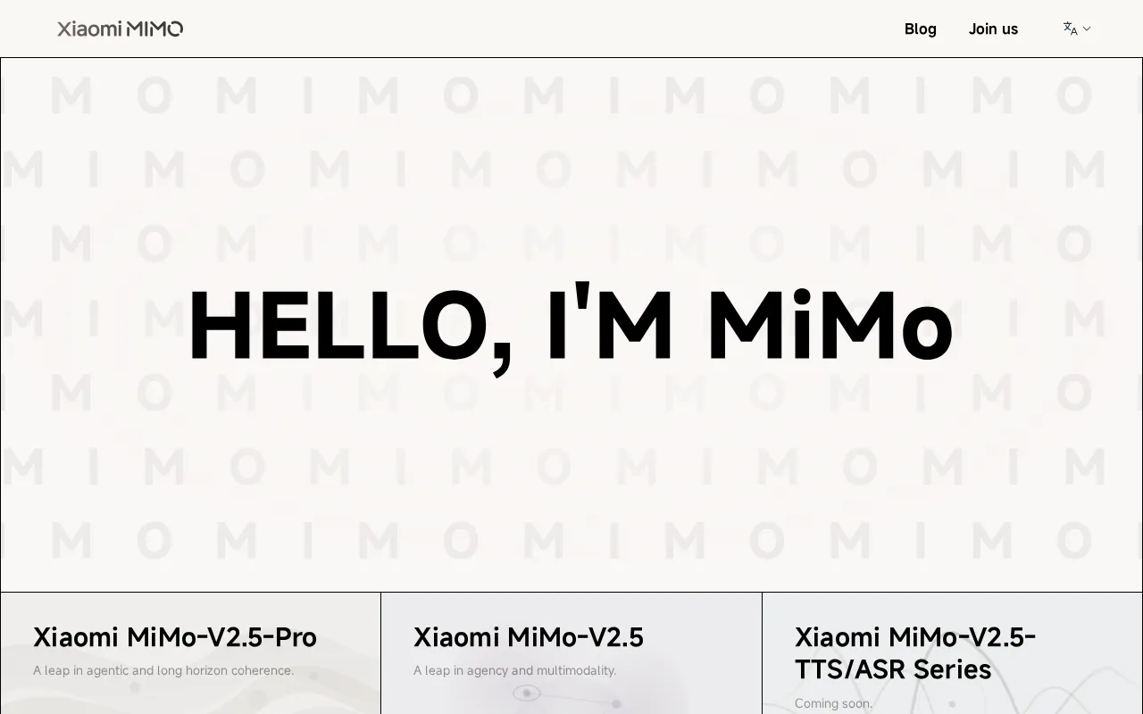 Xiaomi MiMo — preview screenshot