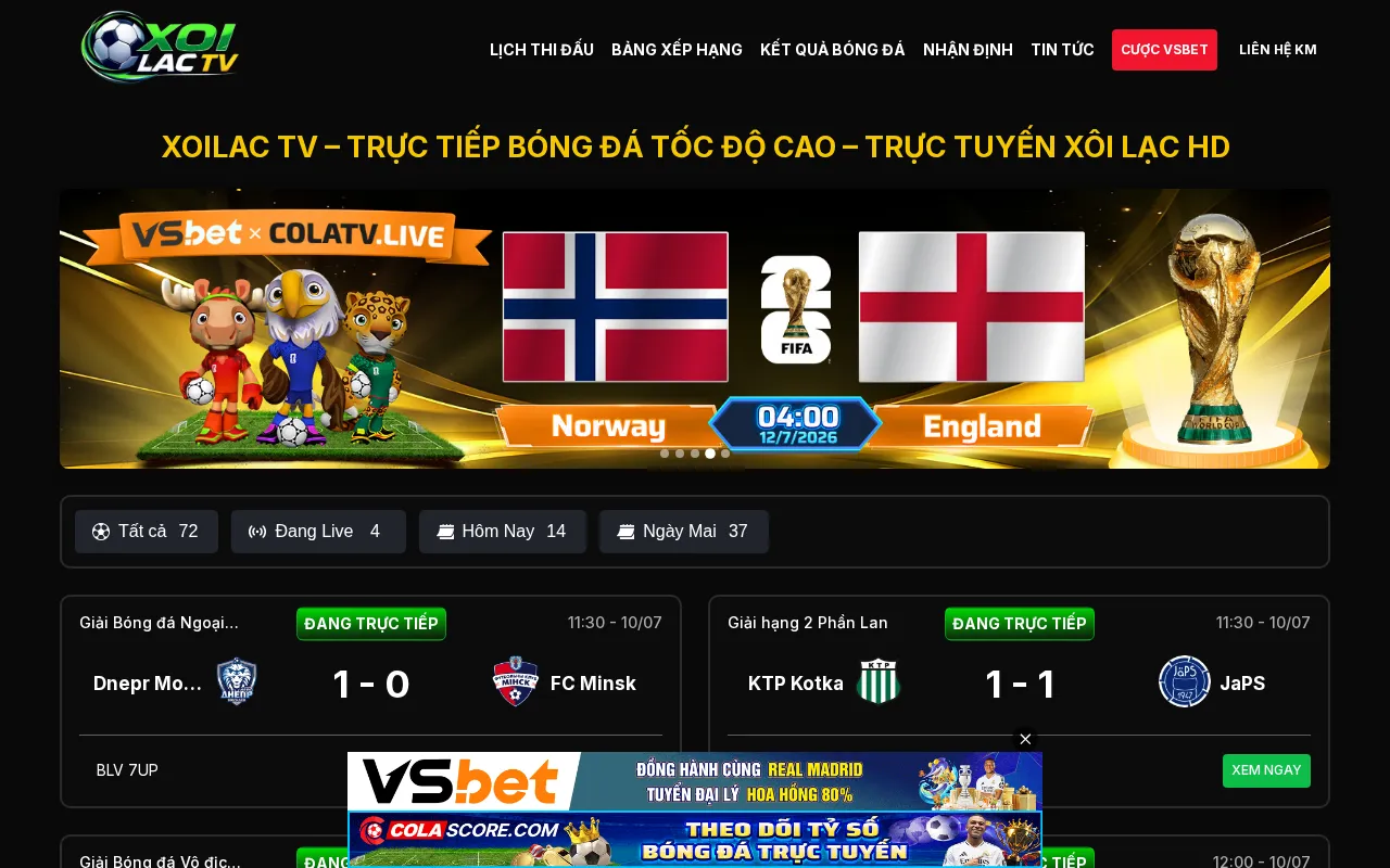 Xoilac TV – Trực tiếp bóng đá tốc độ cao – Trực tuyến Xôi Lạc HD — preview screenshot